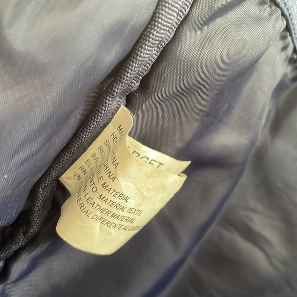 Target Explore blue white brown striped back pack back sack book bag travel bag - Picture 14 of 16